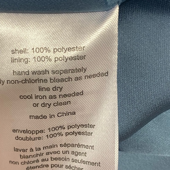 Vera Wang White V-Neck Steel Blue Halter Gown with Sash Size 0 - Picture 11 of 13